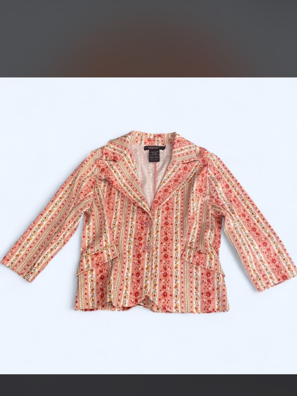 Rampage Pink Floral Stripe Blazer